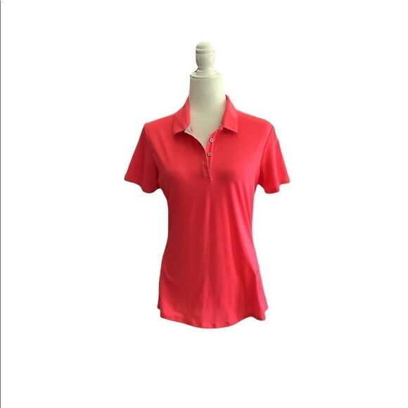 Adidas Orange Athletic Polo Shirt. EUC Size M - Picture 1 of 4